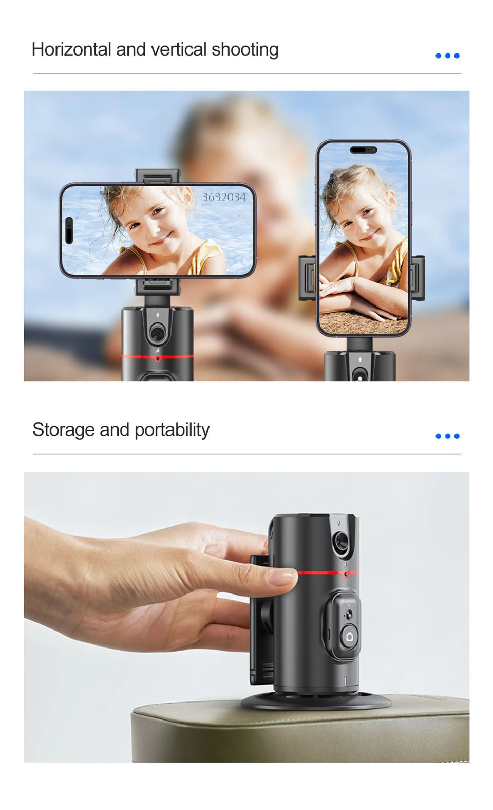 FANGTUOSI P02 With MKF for TYPE-C  desktop phone holder wireless connection shooting  desktop gimbal AI automatic face tracking