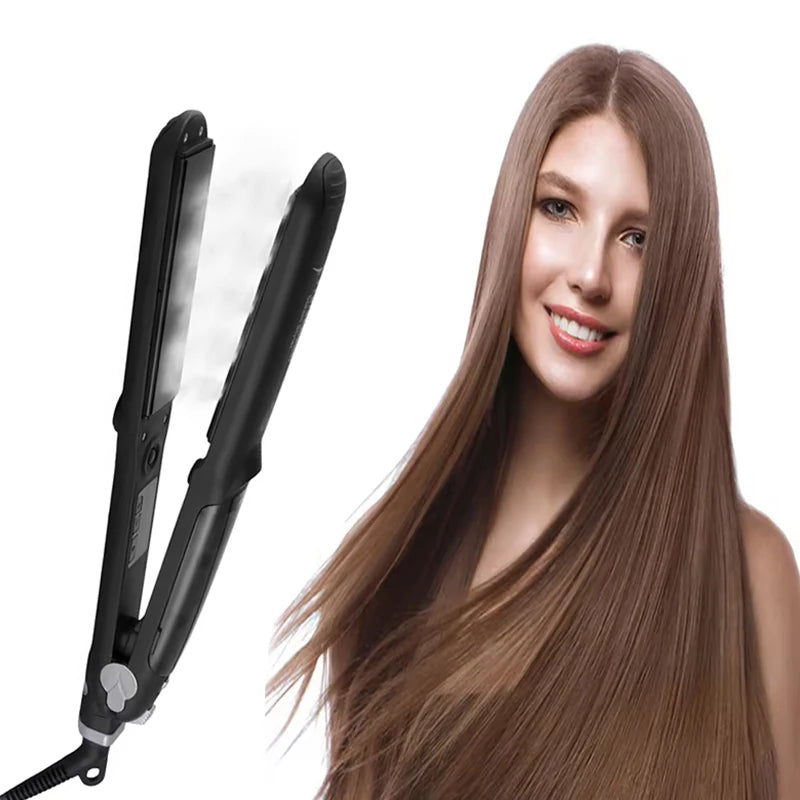Professional Steam Hair Straightener Ceramic Flat Iron 450℉ Fast Heat  Oil Treatment Hair Care Tools