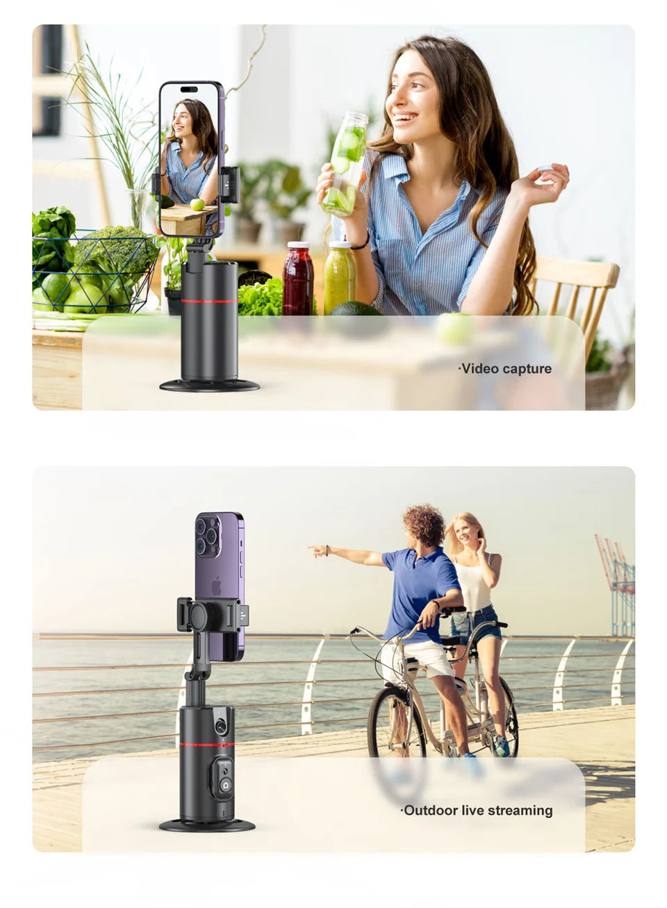 FANGTUOSI P02 With MKF for TYPE-C  desktop phone holder wireless connection shooting  desktop gimbal AI automatic face tracking