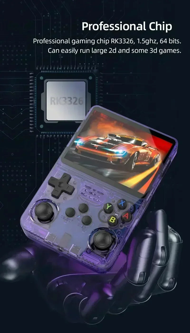 R36S Retro Handheld Game Console - 3.5 Inch IPS Screen, 64GB/128GB/256GB, Portable Gaming Device with Built-in Games