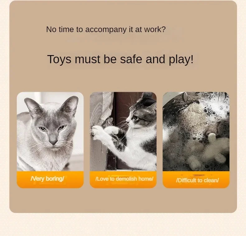 Cat Interactive Ball Toys Automatic Rolling Ball Faux Tail Rechargeable Pet Electric Toy Dog Cat Training Imitate Mouse Cat Toys