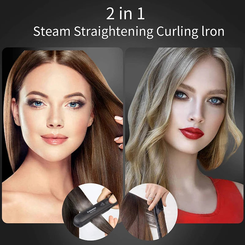 Professional Steam Hair Straightener Ceramic Flat Iron 450℉ Fast Heat  Oil Treatment Hair Care Tools