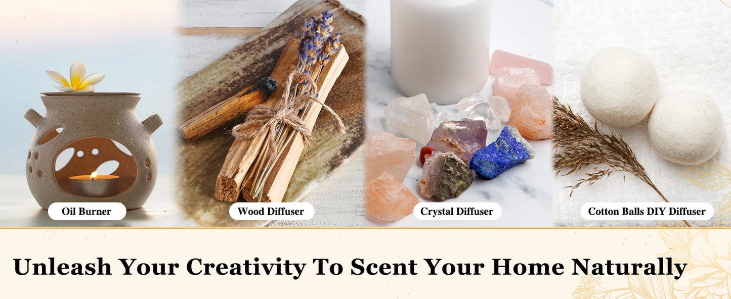EUQEE 10ML Palo Santo Natural Essential Oil With Glass Dropper Oregano Cardamom Marjoram Fennel Lemon Eucalyptus Aroma Oils