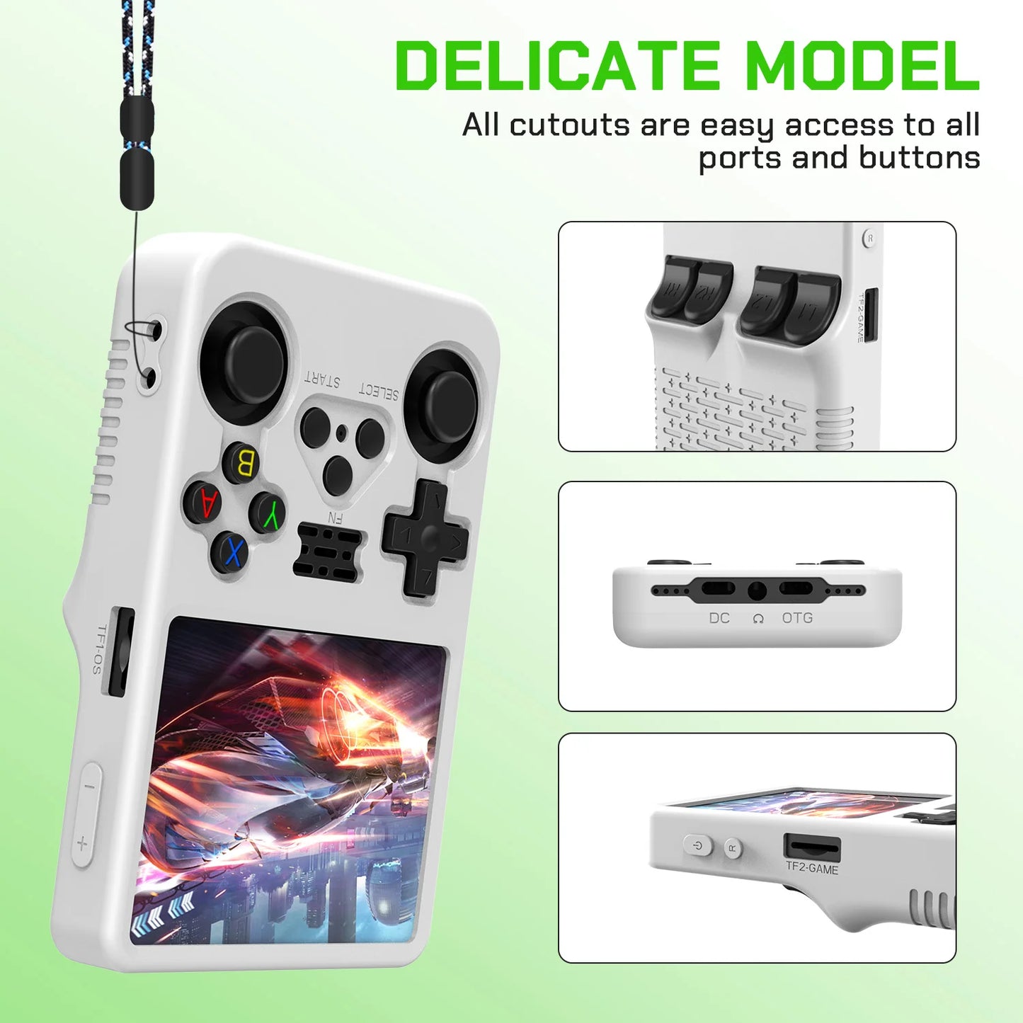 Soft Silicone Rubber Skin Cover for R36S Retro Handheld Game Console, Back Protective Case for R36S Protector Accessories