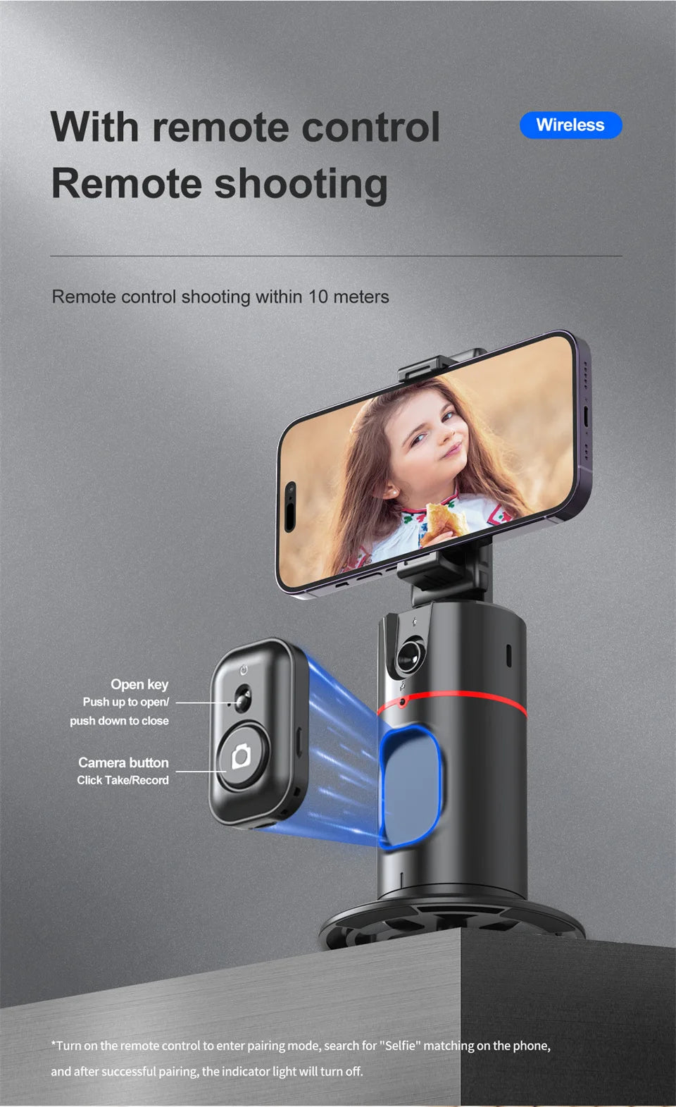 FANGTUOSI P02 With MKF for TYPE-C  desktop phone holder wireless connection shooting  desktop gimbal AI automatic face tracking