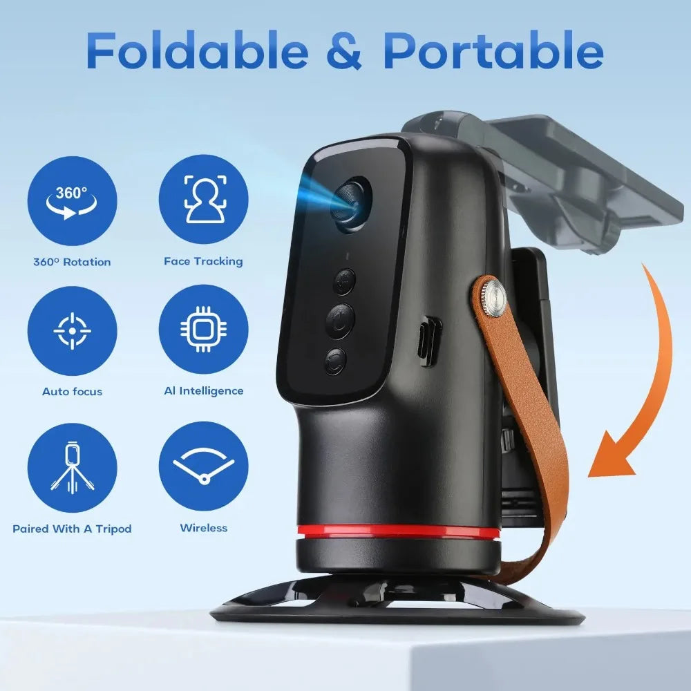 Face Tracking Tripod 360 Degree Rotation Auto Stand Tripod That Follows Your Movement for Live Streaming Selfie Video Recording