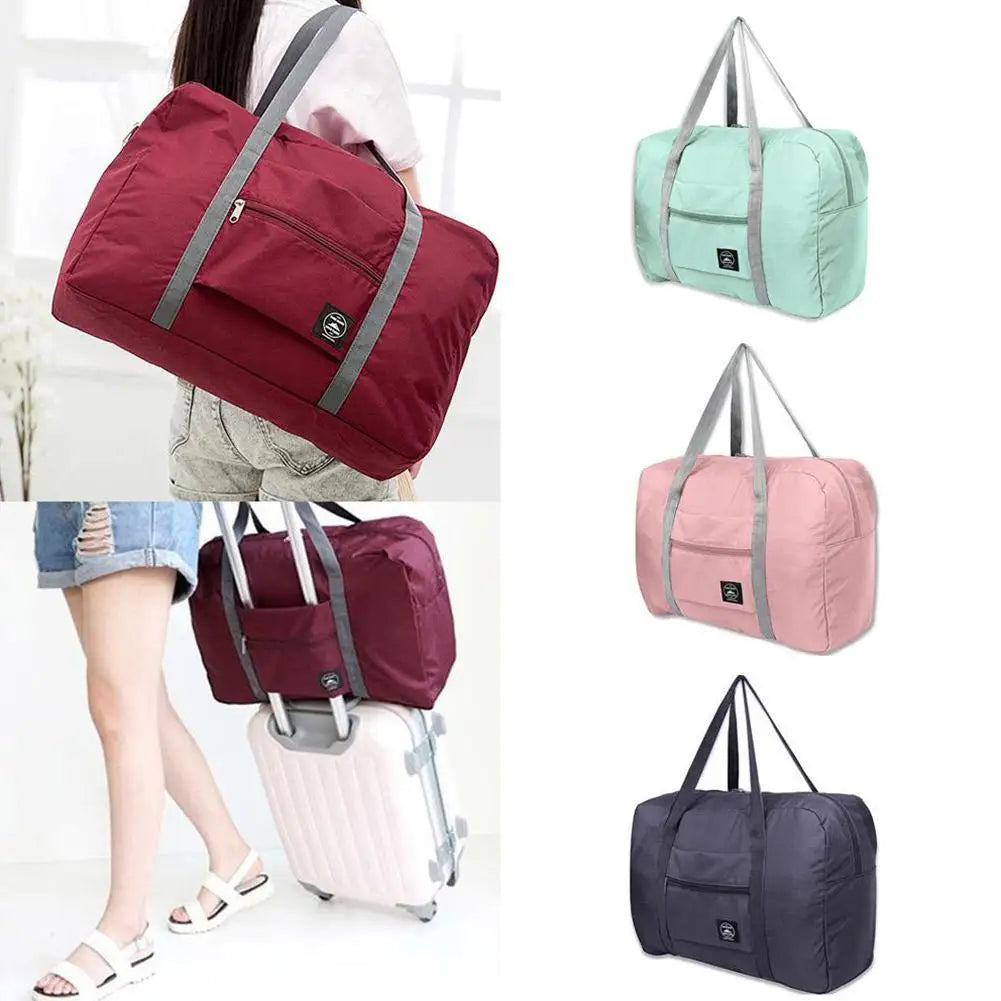 Travel Duffel Bag Lightweight Foldable Nylon Water Resistant Carry-On Duffle Bag Portable Durable Outdoor Tote Hook onto Luggage