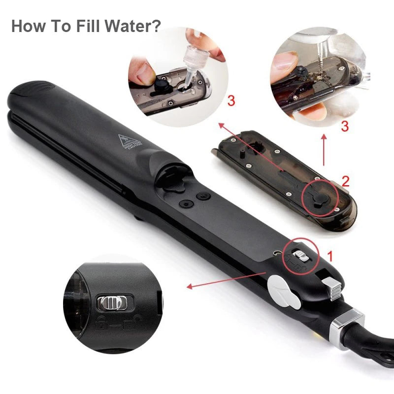 Professional Steam Hair Straightener Ceramic Flat Iron 450℉ Fast Heat  Oil Treatment Hair Care Tools
