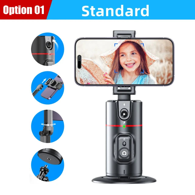 FANGTUOSI P02 With MKF for TYPE-C  desktop phone holder wireless connection shooting  desktop gimbal AI automatic face tracking