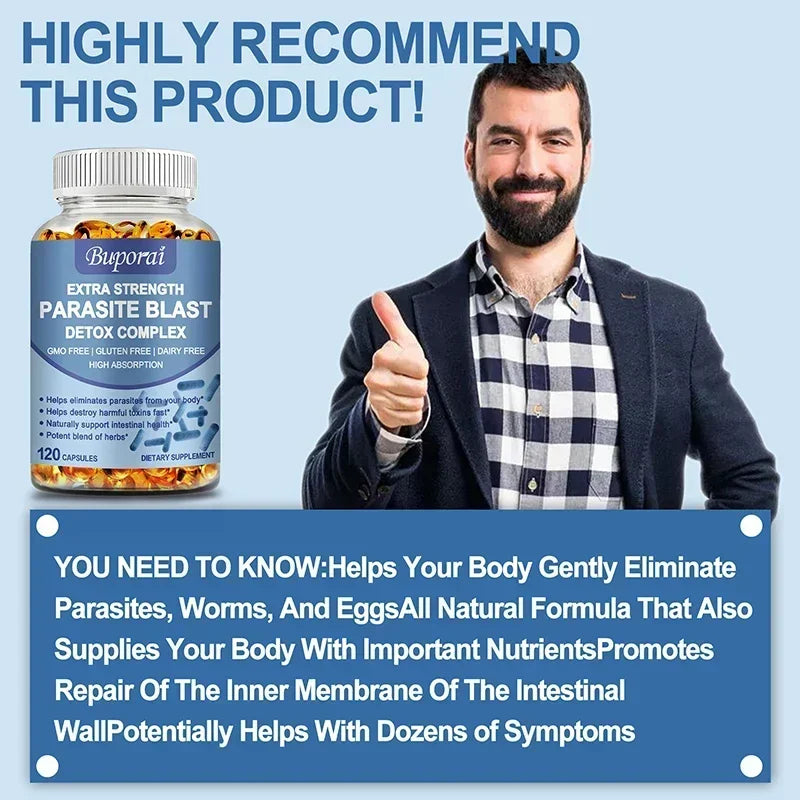 Parasite Blast Detox Complex - All-natural Insect Repellent, Intestinal Health Support and Liver Immunity Enhancement