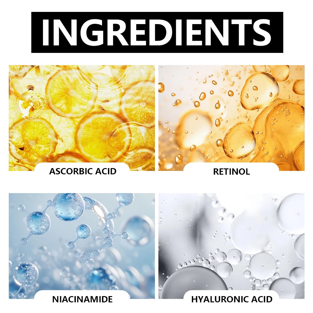 YOUNGCOME Vitamin A Serum + Hyaluronic Acid & Vitamin E, Facial Brighten skin& Boost radiance Essence, Daily Skincare Treatment