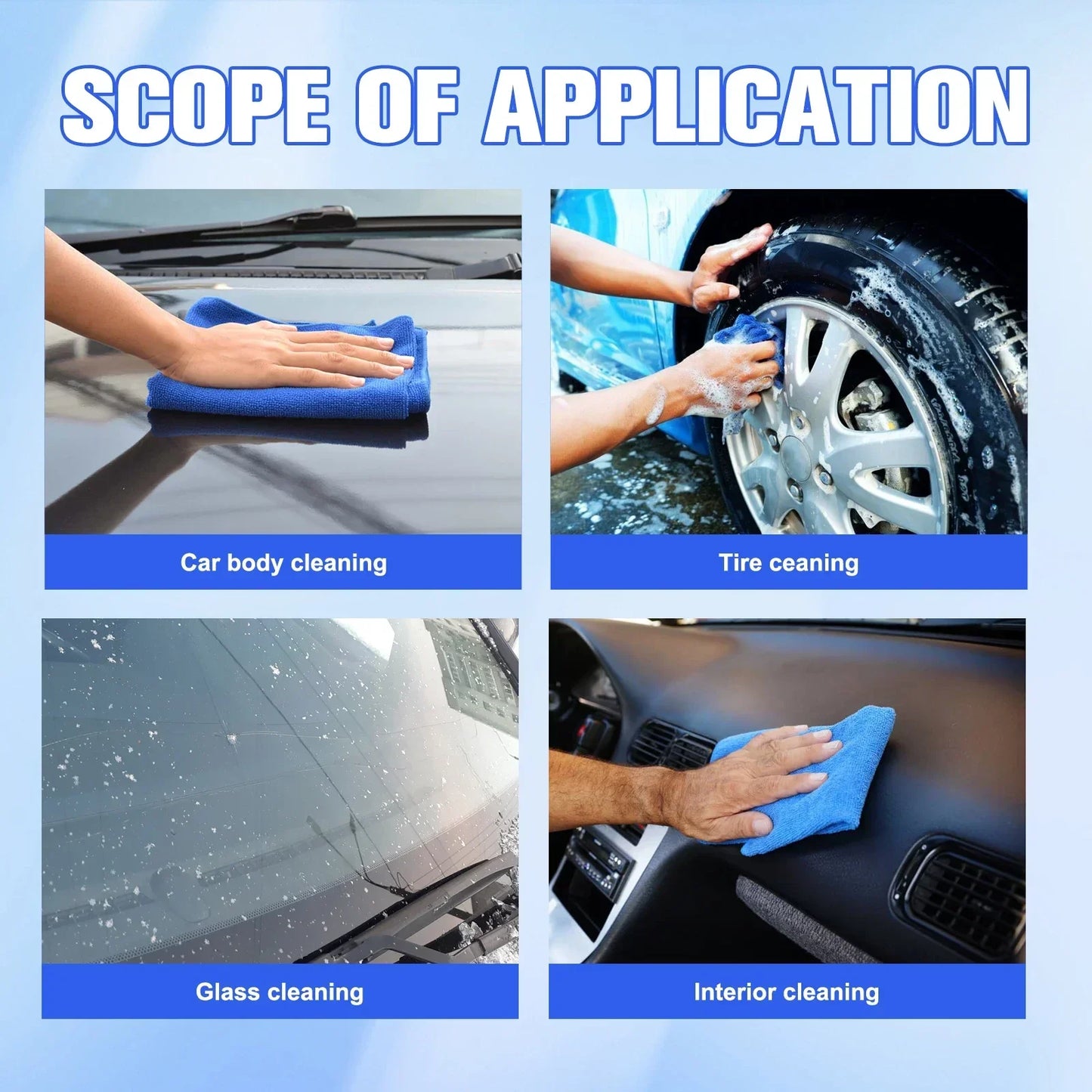 Waterless All-in-One Car Care Spray 120ml - Cleans & Protects Body, Tires, Glass & Interior with Shine & Non-Stick Finish.