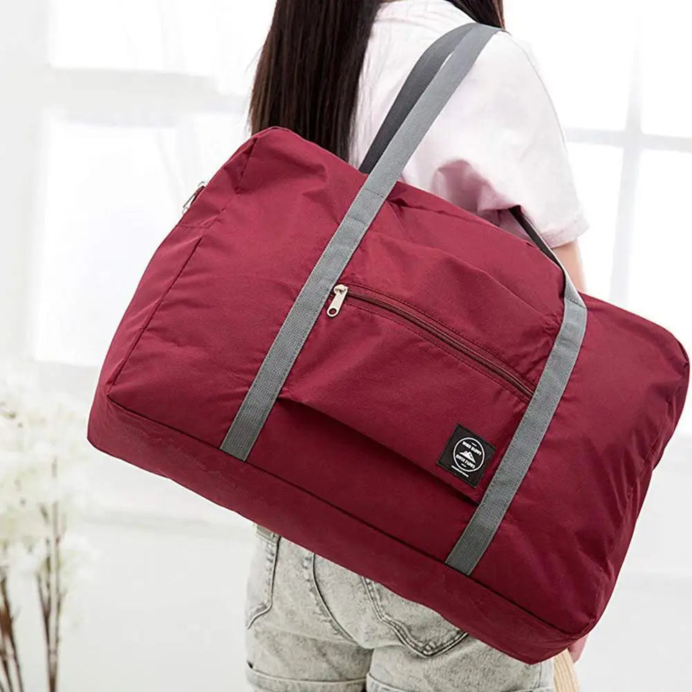 Travel Duffel Bag Lightweight Foldable Nylon Water Resistant Carry-On Duffle Bag Portable Durable Outdoor Tote Hook onto Luggage