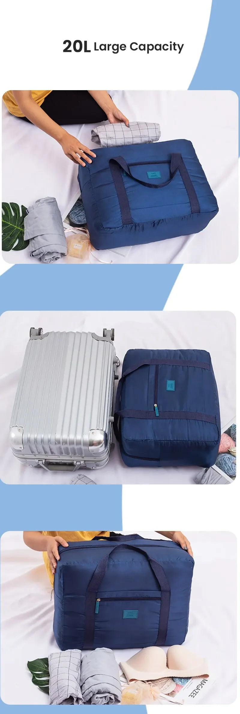 Fashion Travel Duffel Bag Lightweight Foldable for Women and Men Tote Carry On Luggage Weekender Overnight