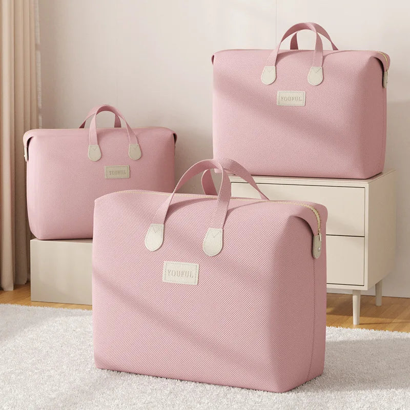 Soft Pink Duffel Bag: Perfect for Travel, Student Dorms, or Home Storage - Handy and Lightweight