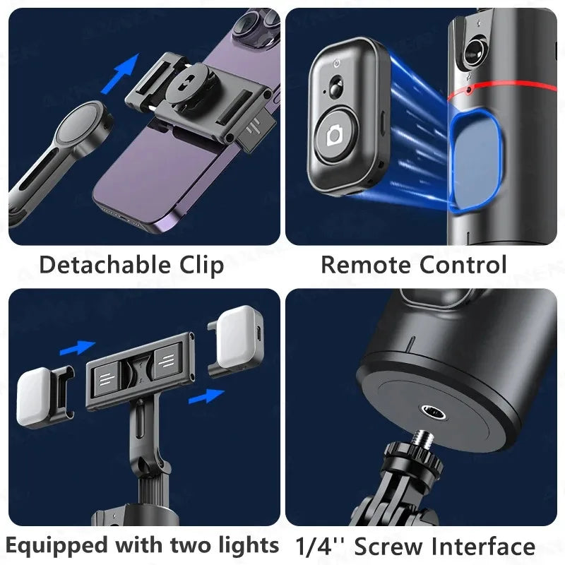 FANGTUOSI P02 With MKF for TYPE-C  desktop phone holder wireless connection shooting  desktop gimbal AI automatic face tracking