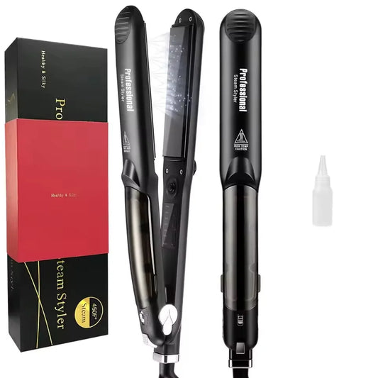 Professional Steam Hair Straightener Ceramic Flat Iron 450℉ Fast Heat  Oil Treatment Hair Care Tools
