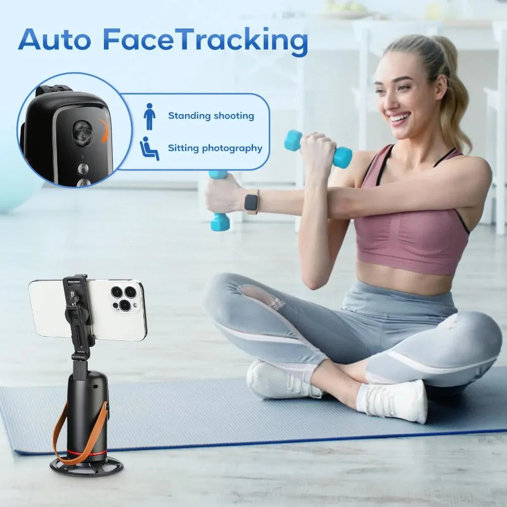 Face Tracking Tripod 360 Degree Rotation Auto Stand Tripod That Follows Your Movement for Live Streaming Selfie Video Recording