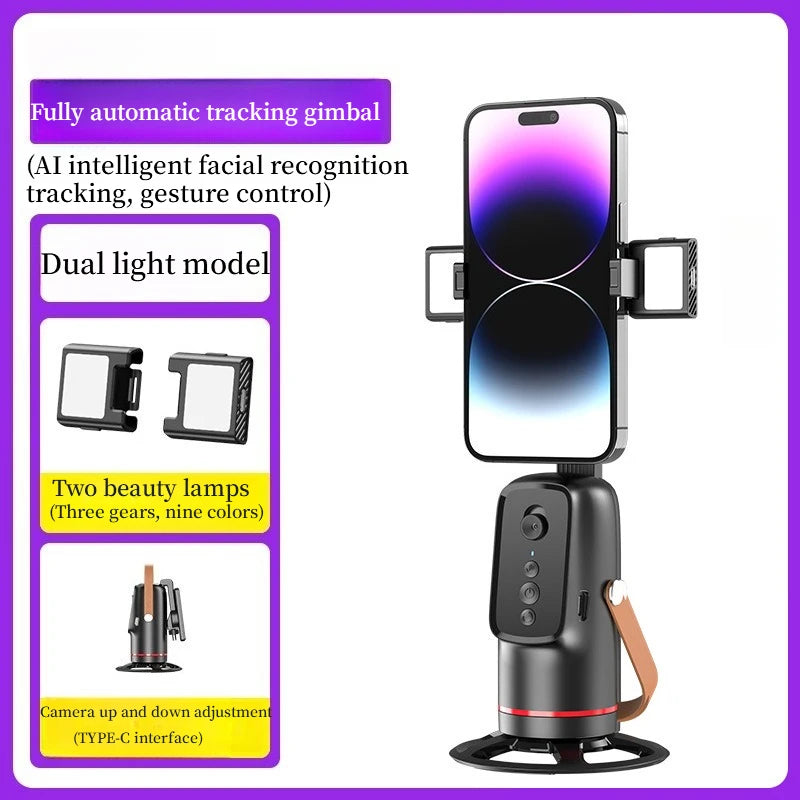 Face Tracking Tripod 360 Degree Rotation Auto Stand Tripod That Follows Your Movement for Live Streaming Selfie Video Recording