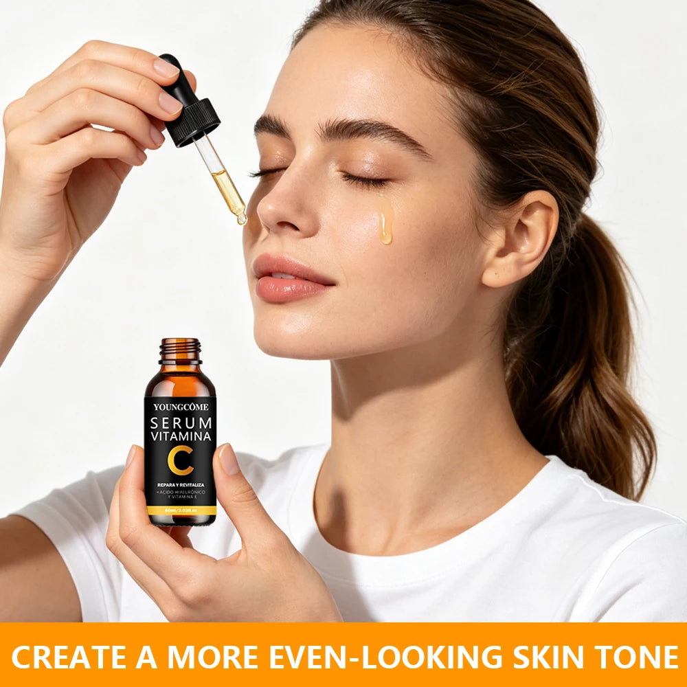 YOUNGCOME Vitamin A Serum + Hyaluronic Acid & Vitamin E, Facial Brighten skin& Boost radiance Essence, Daily Skincare Treatment