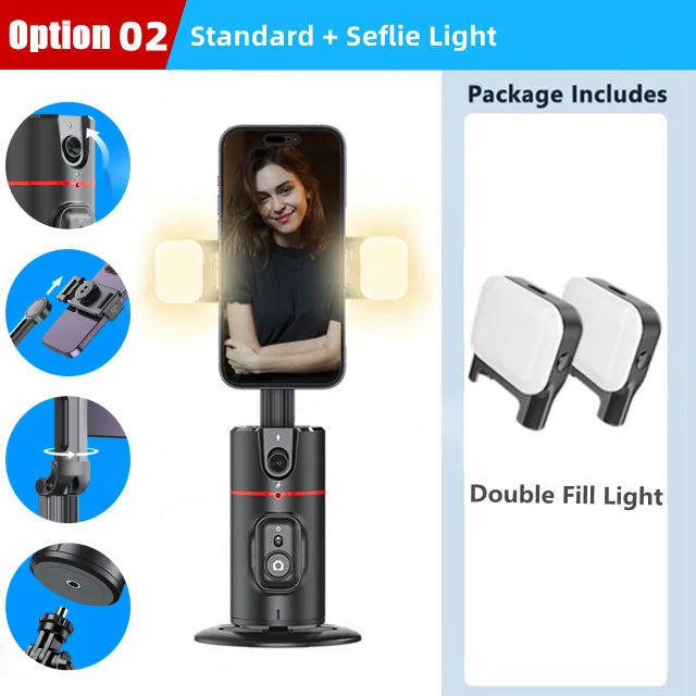 FANGTUOSI P02 With MKF for TYPE-C  desktop phone holder wireless connection shooting  desktop gimbal AI automatic face tracking