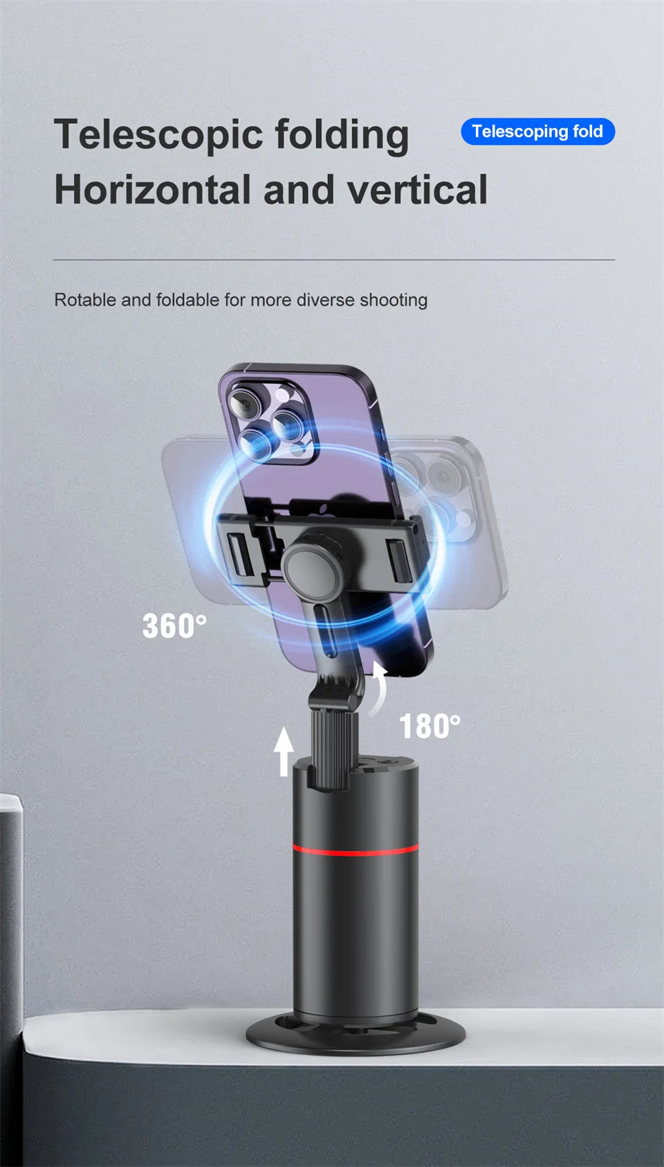 FANGTUOSI P02 With MKF for TYPE-C  desktop phone holder wireless connection shooting  desktop gimbal AI automatic face tracking