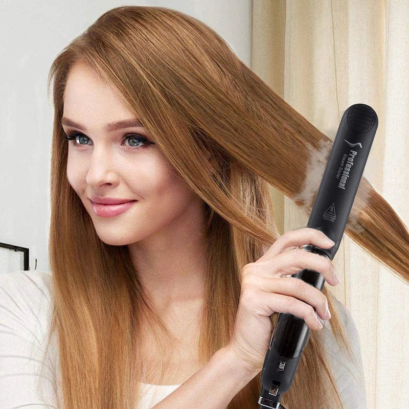 Professional Steam Hair Straightener Ceramic Flat Iron 450℉ Fast Heat  Oil Treatment Hair Care Tools